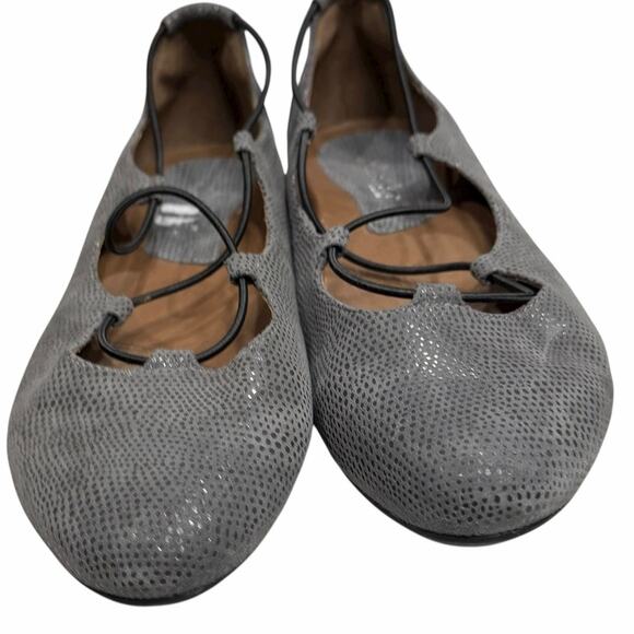 Earthies Essen Ballet Flat Shoes Womens 12 B Gray Suede Elastic Strap Feminine - Picture 5 of 14